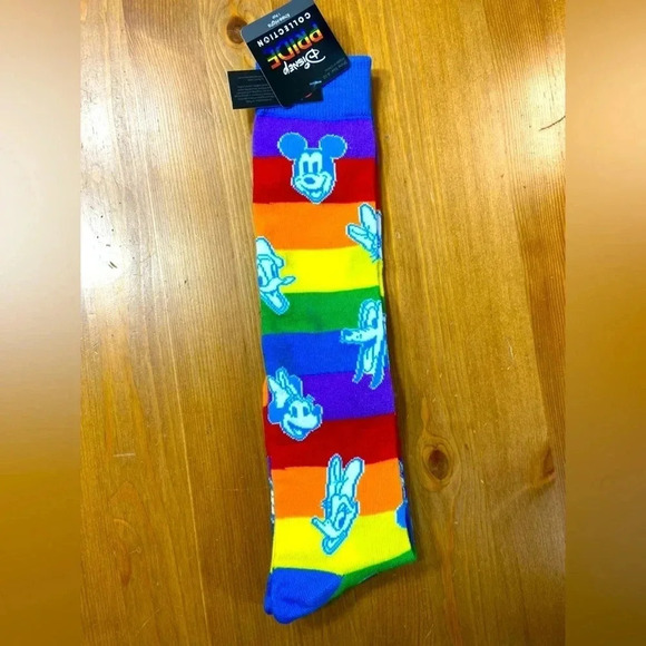COPY - Disney Pride Collection - 1 Pair of  Knee High Socks - Size 4-10 - BNWT - Picture 1 of 6